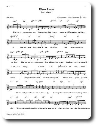 Blue Love lead sheet