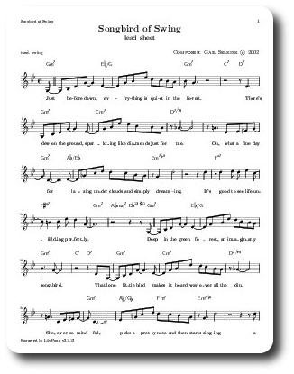 Rock & Roll Jazz lead sheet